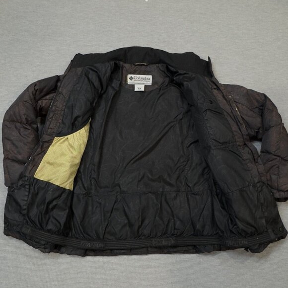 Columbia Womens Titanium 550 Jacket Black Brown Paisley 2 Way Zip Ski Coat Sz M - Picture 5 of 16